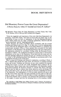 Did Monetary Forces Cause the Great Depresstion? by Peter Temin