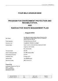 Four Mile Uranium Mine Program for Environment