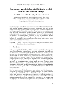 Indigenous Use of Stellar Scintillation to Predict Weather and Seasonal Change