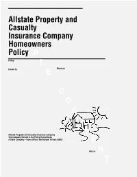 S a M P L E D O C U M E N T Allstate Property and Casualty Insurance