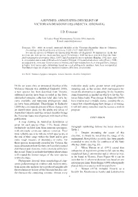 A Revised, ANNOTATED Checklist of Victorian Dragonflies (Insecta: Odonata)