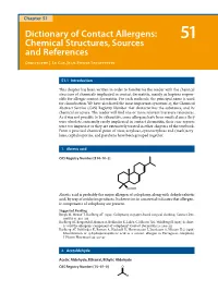 Dictionary of Contact Allergens: Chemical Structures, Sources And