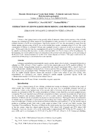 Extraction of Zinnwaldite from Mining and Processing Wastes