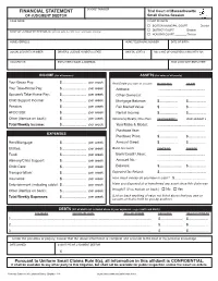 Financial Statement of Judgment Debtor English 11/18 INCOME and PROPERTY THAT ARE EXEMPT from PAYMENT ORDERS