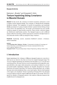 Texture Inpainting Using Covariance in Wavelet Domain