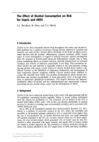 The Effect of Alcohol Consumption on Risk for Sepsis and ARDS