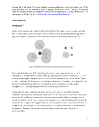 Zeolite Synthesis Introduction Silicate Minerals Make up a Majority