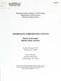 Aggregate Comparative Statics