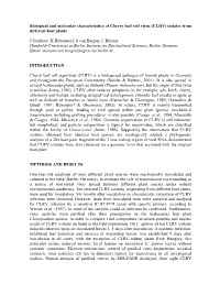 Biological and Molecular Characteristics of Cherry Leaf Roll Virus (CLRV) Isolates from Different Host Plants