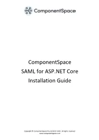 Componentspace SAML for ASP.NET Core Installation Guide