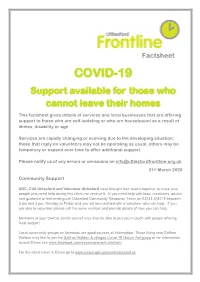 COVID-19 Support Available for Those Who Cannot Leave Their Homes