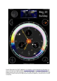 Emerald Observatory Is an Ipad™ Application Which Displays a Variety of Astronomical Information
