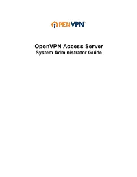Openvpn Access Server System Administrator Guide