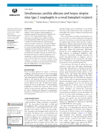 Simultaneous Candida Albicans and Herpes Simplex Virus Type 2
