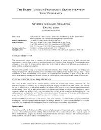 The Brady-Johnson Program in Grand Strategy Yale University Studies In