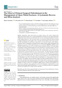 The Effect of Delayed Surgical Debridement in the Management of Open Tibial Fractures: a Systematic Review and Meta-Analysis