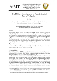 The Military Specifications of Remote Control Tower Technology