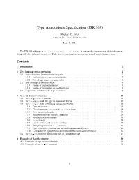 Type Annotations Specification