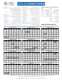 2020–2021District Calendar