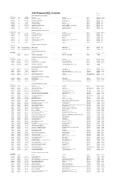 2020 Proposed WSL Schedule