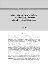 A Japanese Perspective on North Korea: Troubled Bilateral Relations in a Complex Multilateral Framework