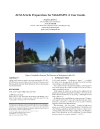 ACM Article Preparation for SIGGRAPH: a User Guide