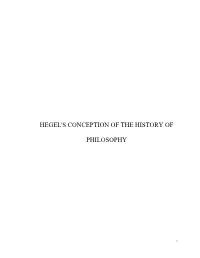 Hegel's Conception of the History of Philosophy by Zeyad El Nabolsy, B.Eng