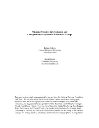Opening Closure: Intercohesion and Entrepreneurial Dynamics in Business Groups