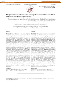 The Prevalence of Substance Use Among Adolescents and Its
