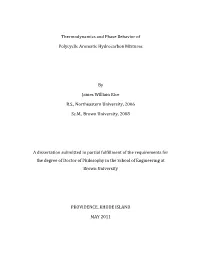 Thermodynamics and Phase Behavior of Polycyclic Aromatic