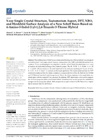 X-Ray Single Crystal Structure, Tautomerism Aspect, DFT, NBO