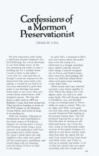 Confessions of Amormon Reservationist CRAIG M