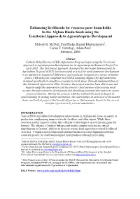 Enhancing Livelihoods for Resource Poor Households in the Afghan Hindu Kush Using the Territorial Approach to Agroenterprise Development