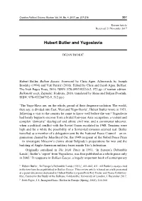 Hubert Butler and Yugoslavia