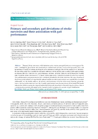 Primary and Secondary Gait Deviations of Stroke Survivors and Their Association with Gait Performance