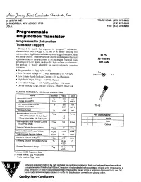 Programmable Unijunction Transistor