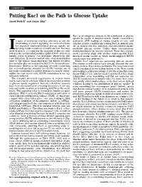 Putting Rac1 on the Path to Glucose Uptake Assaf Rudich1 and Amira Klip2