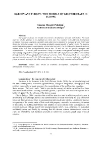 Sweden and Turkey: Two Models of Welfare State in Europe