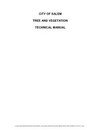 Tree Vegetation Technical Manual