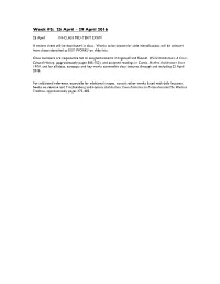Week #5: 25 April – 29 April 2016