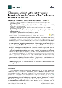 A Secure and Efficient Lightweight Symmetric Encryption Scheme For