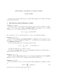 GMT Seminar: Introduction to Integral Varifolds