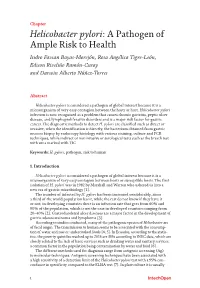 Helicobacter Pylori: a Pathogen of Ample Risk to Health