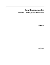 Ibex Documentation Release 0.1.Dev50+G873e228.D20211001