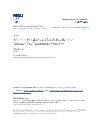 Monthly Variability in Florida Bay Benthic Foraminifera Community Structure C