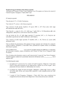 Pdl Fusione Chiusi Verna Castelfocognano Chitignano