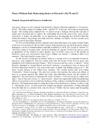Poetry Without End: Reiterating Desire in Petrarch's Rvf 70 and 23