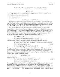 Lecture 11. Surface Evaporation and Soil Moisture (Garratt 5.3) in This
