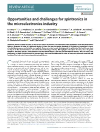 Opportunities and Challenges for Spintronics in the Microelectronics Industry