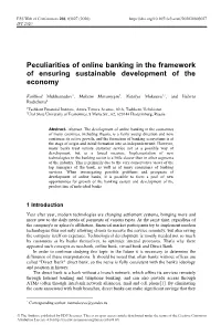 Peculiarities of Online Banking in the Framework of Ensuring Sustainable Development of the Economy